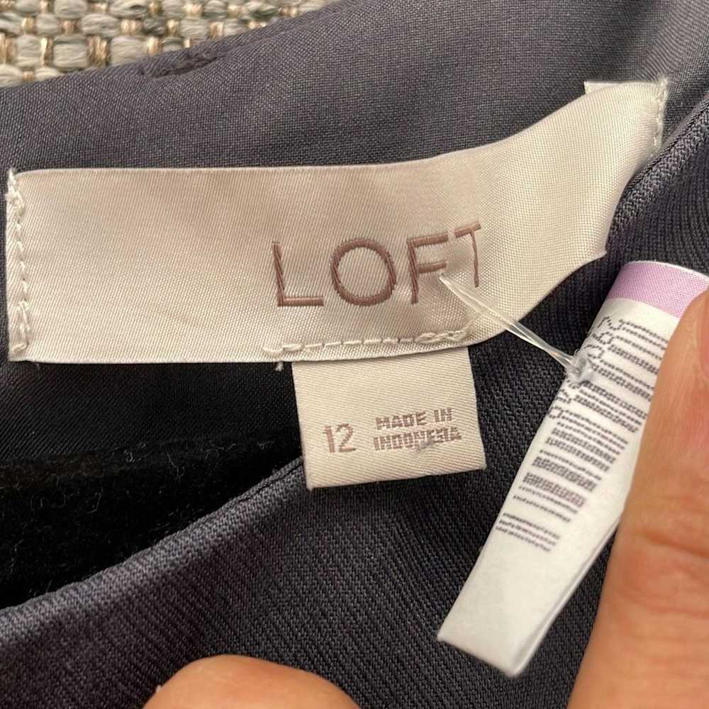 Loft Loft Dress Womans 12 Gray Scalloped Dress Fa… - image 5