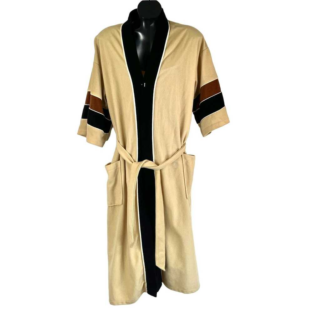 Vintage Vintage 80s After All Velour Robe Beige T… - image 1