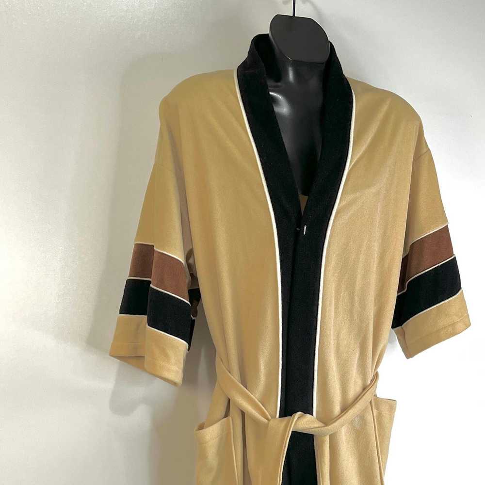 Vintage Vintage 80s After All Velour Robe Beige T… - image 2