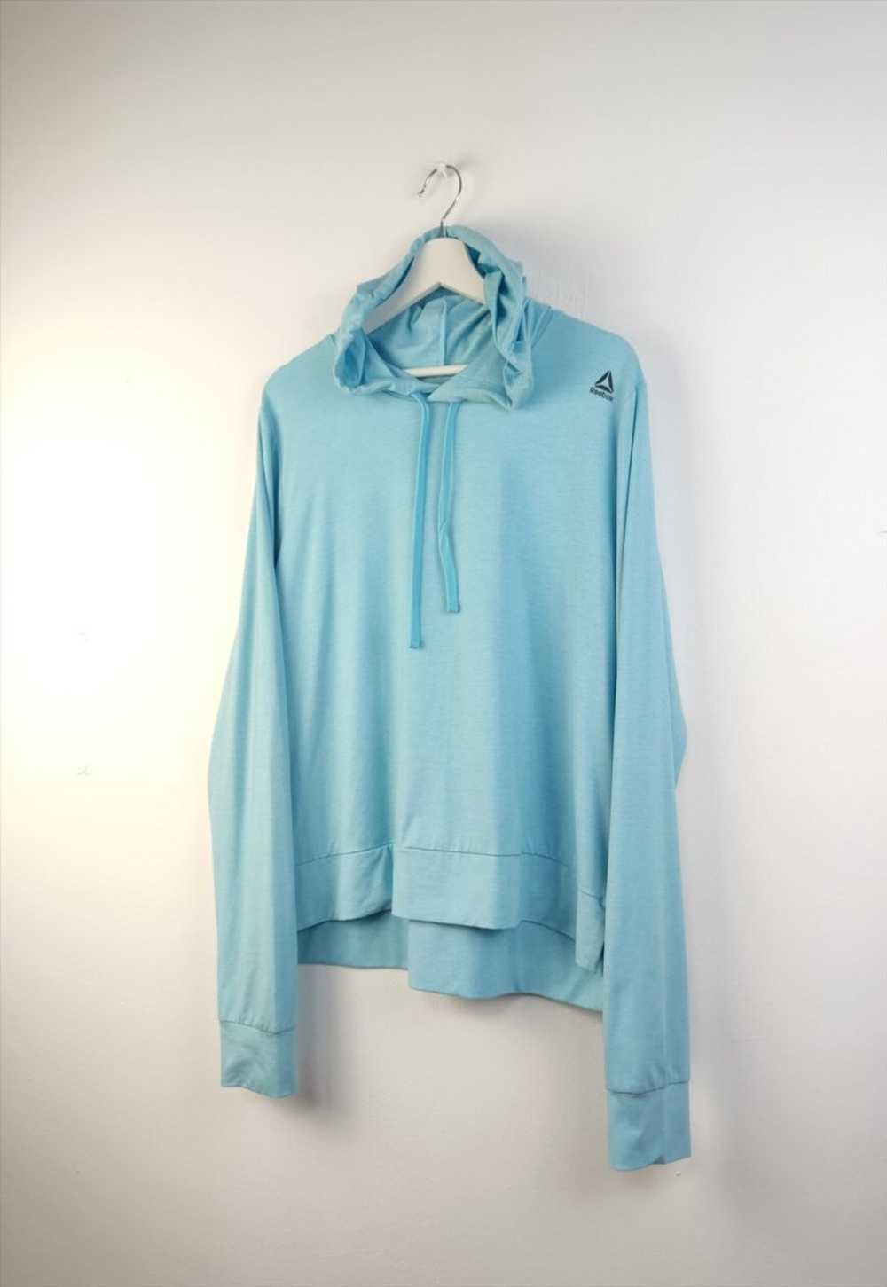 Vintage Reebok Sweatshirt Hoodie Sport in Blue XL - image 2