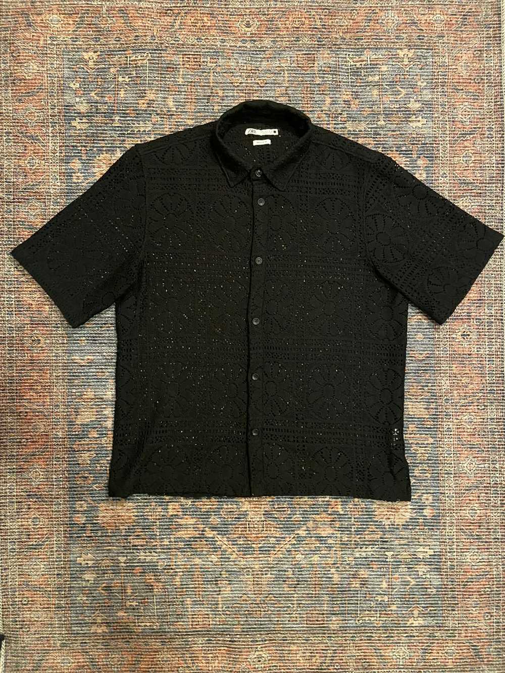 Zara Floral textured short sleeve shirt - image 1