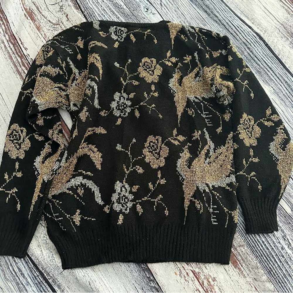 Vintage Vintage Donagain Black and Gold Knit Swea… - image 3