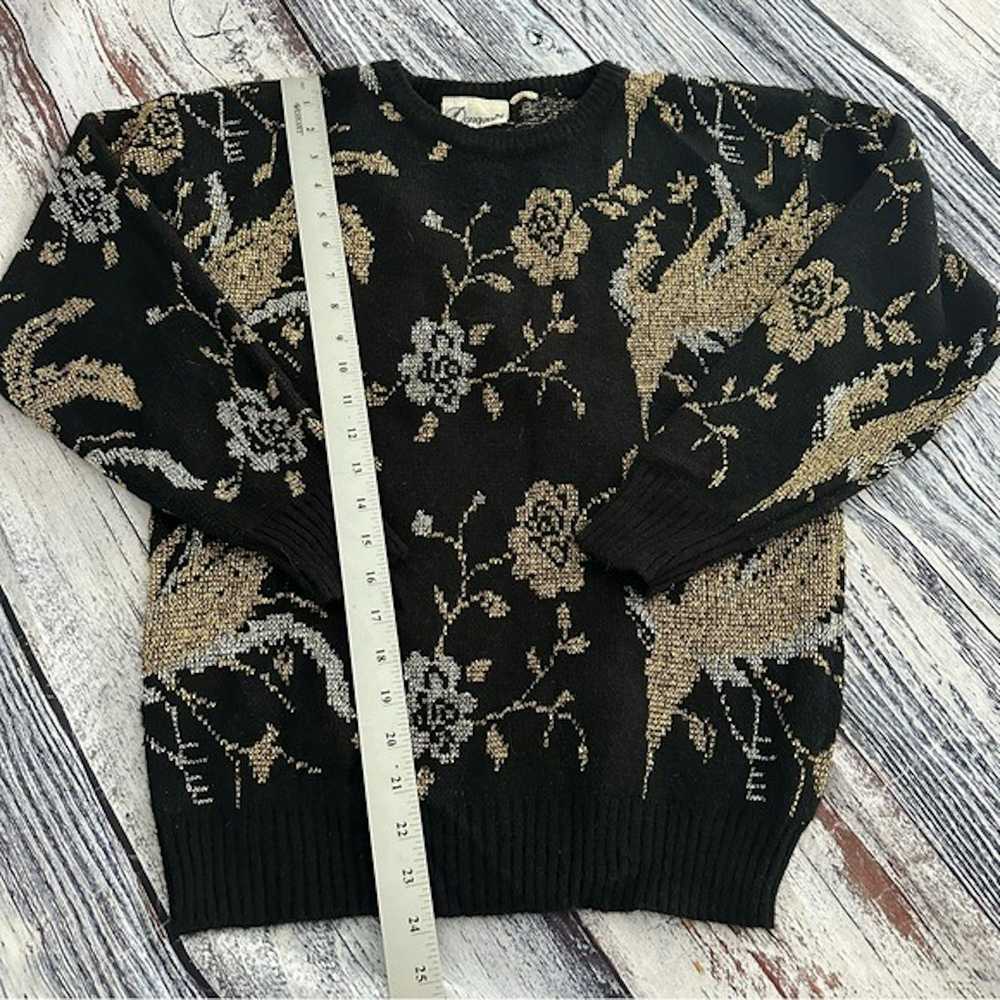 Vintage Vintage Donagain Black and Gold Knit Swea… - image 6