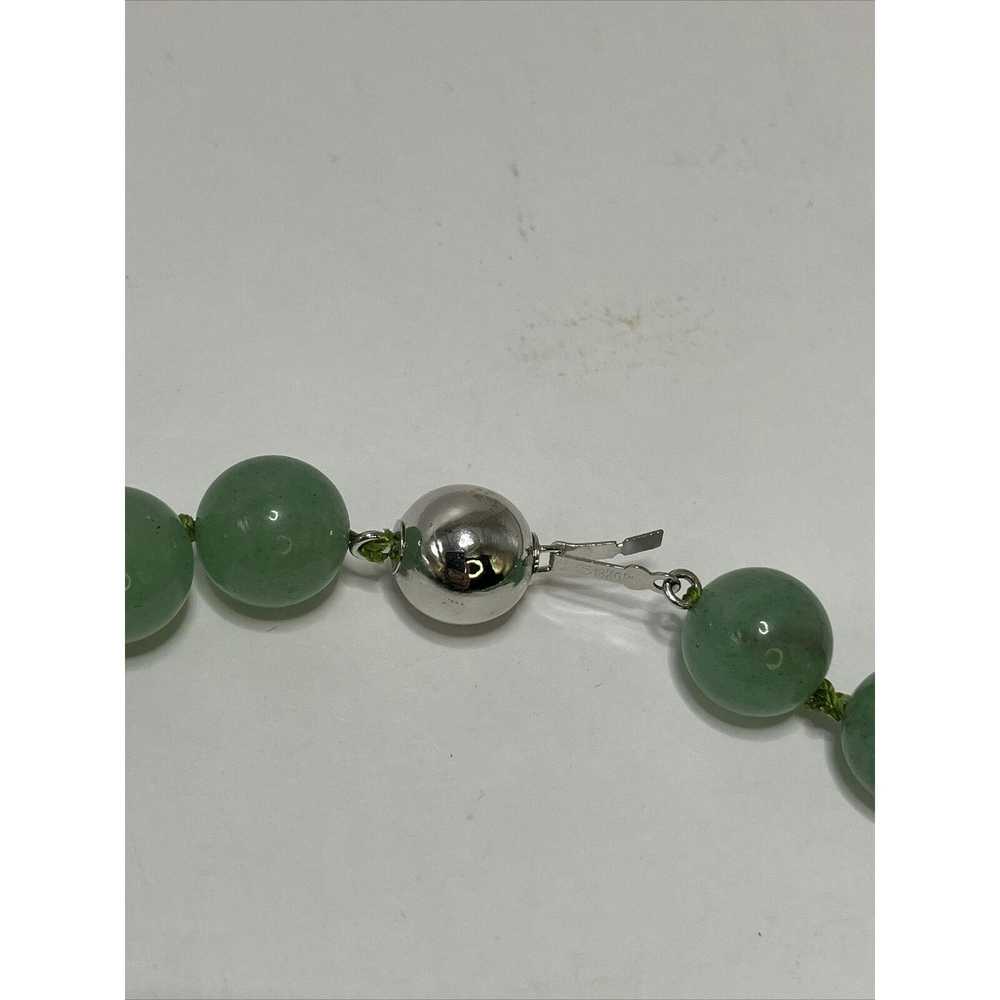 Vintage Stunning Sterling Silver And Jade Beaded … - image 3