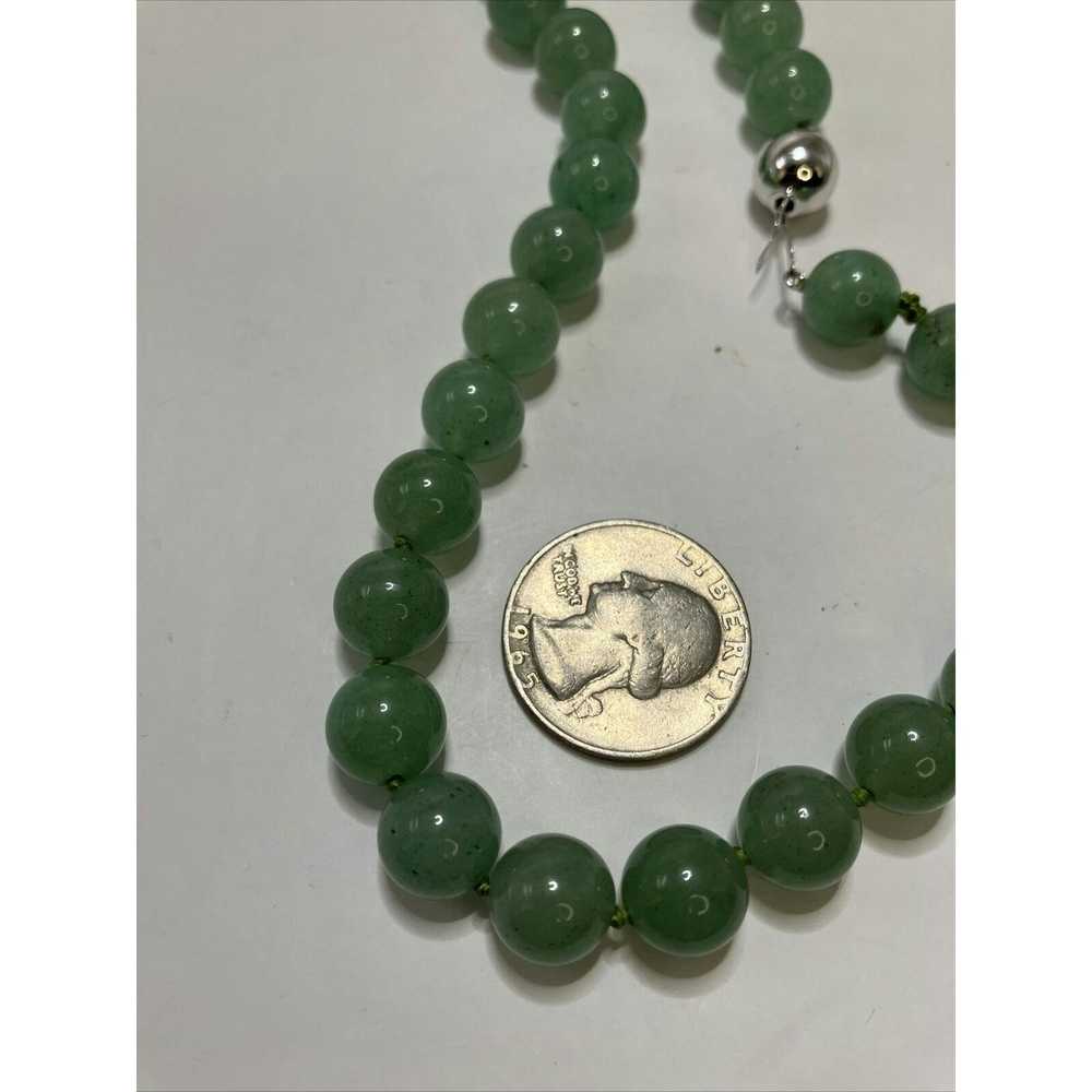 Vintage Stunning Sterling Silver And Jade Beaded … - image 6