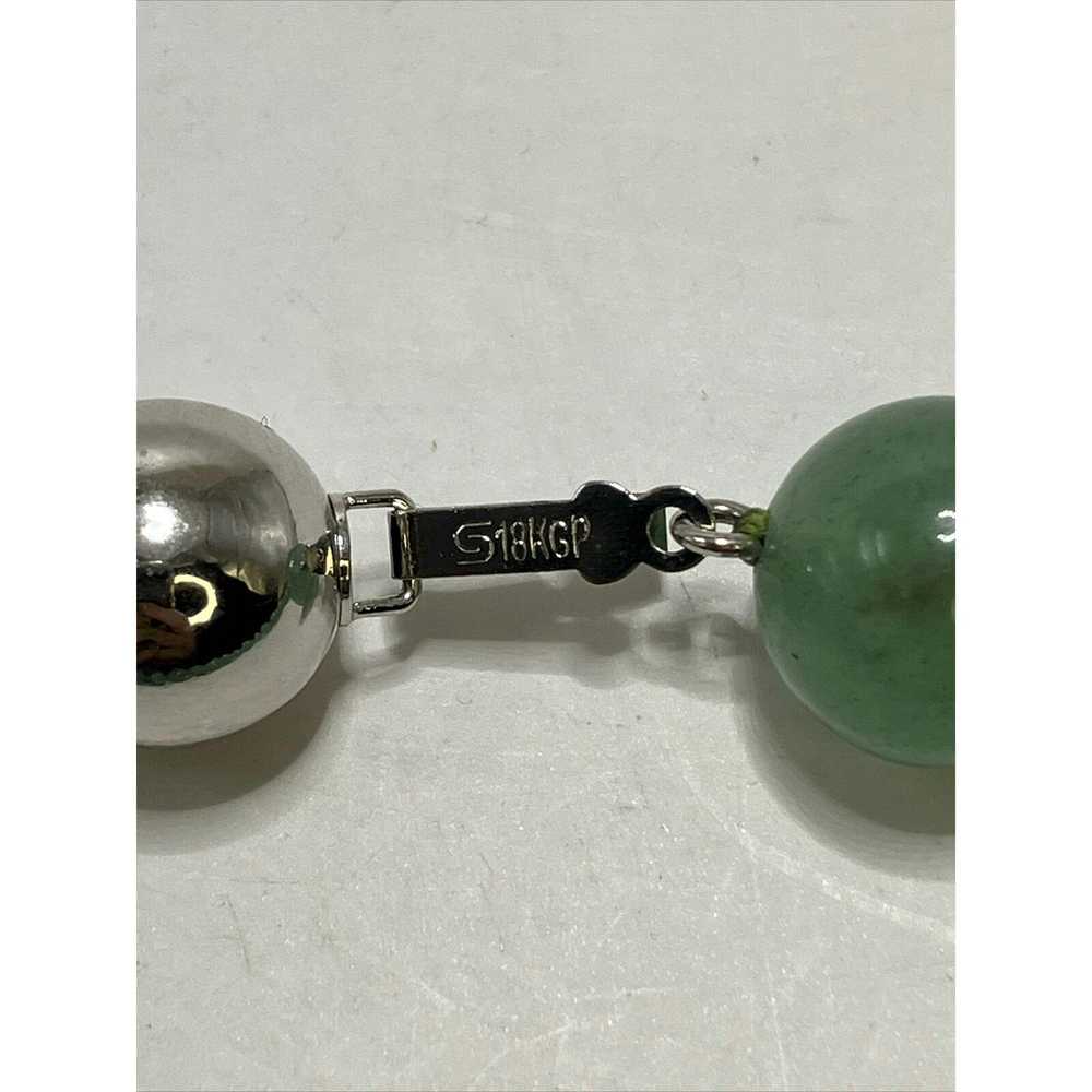 Vintage Stunning Sterling Silver And Jade Beaded … - image 8