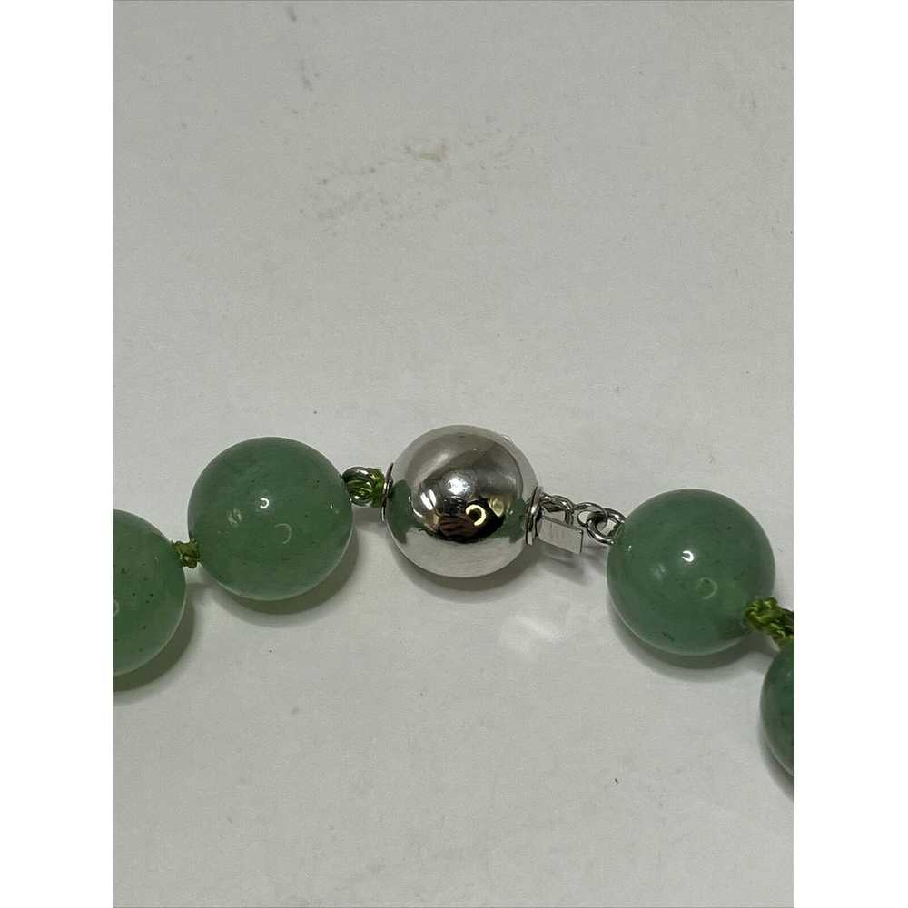 Vintage Stunning Sterling Silver And Jade Beaded … - image 9