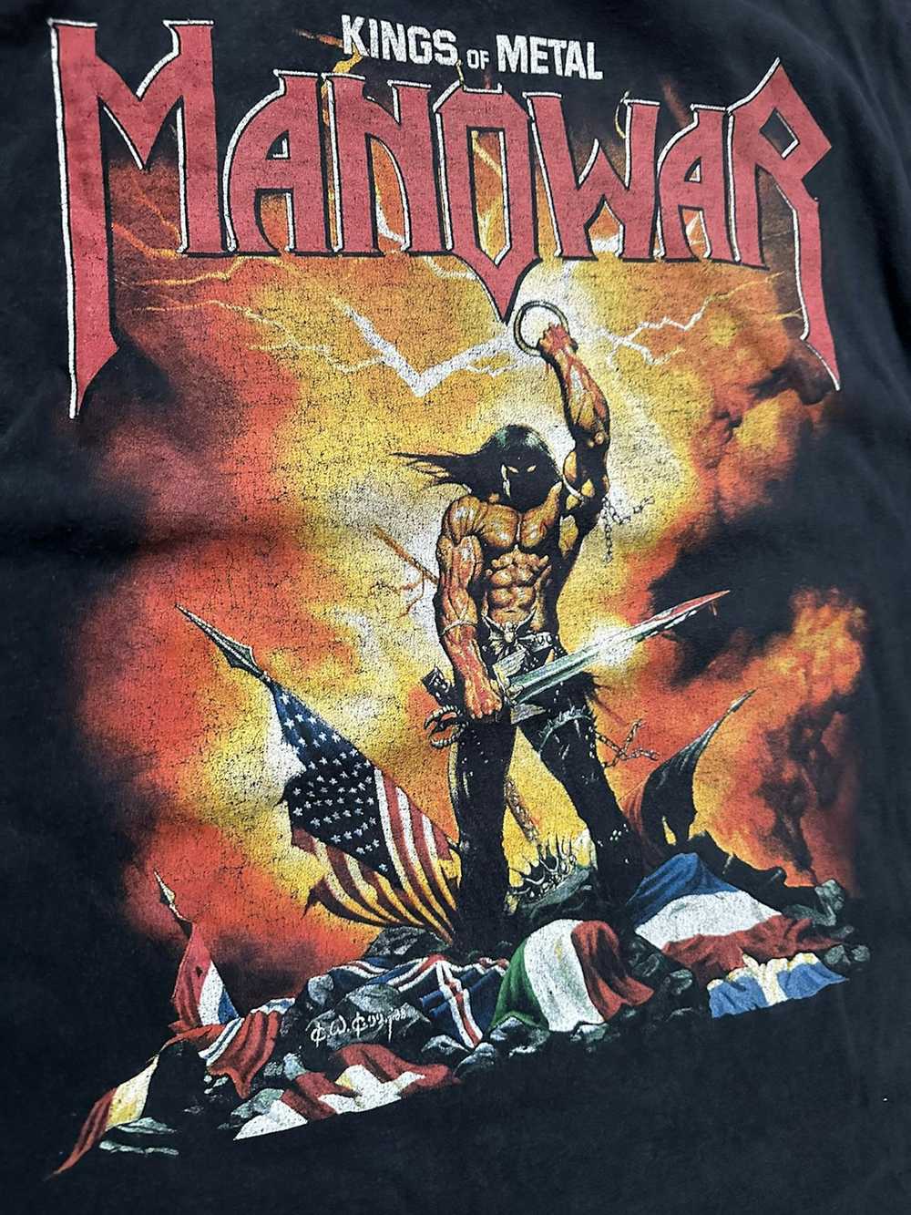 Band Tees × Vintage Y2K Vintage Manowar Graphic T… - image 5