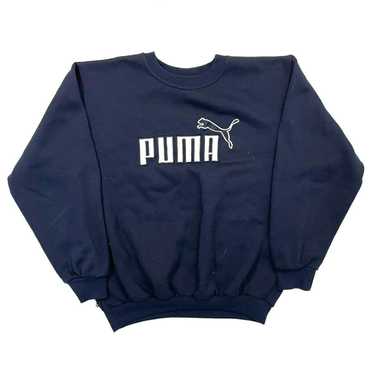 Vintage Puma Sweatpants Mens L Navy Blue Polyester Baggy Fit 90s