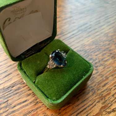 Vintage “sapphire and diamond” pear shaped ring