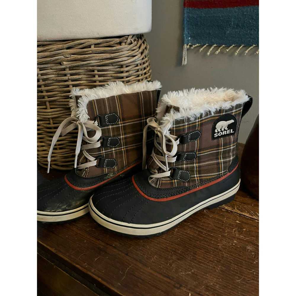 Sorel Sorel tivoli brown plaid women’s boots 9 - image 2