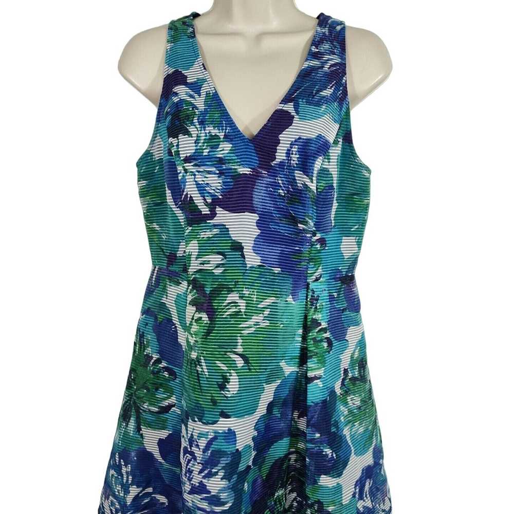 Adrianna Papell Adrianna Papell Blue Green Floral… - image 2