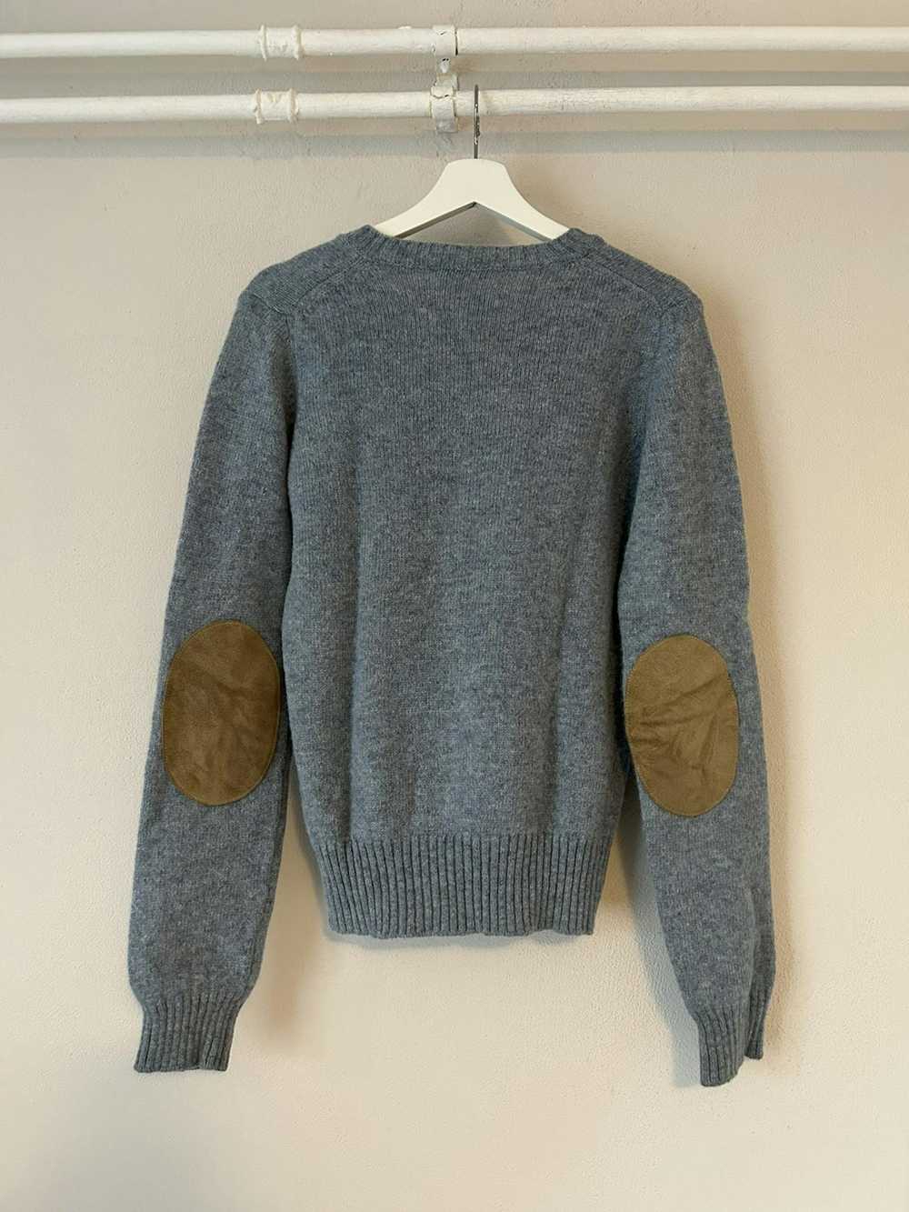 Prada Wool V-Neck Pullover with Leather Elbow Pads - image 2