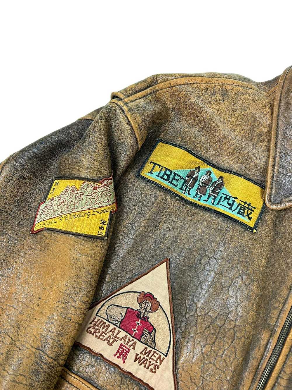 Vintage Vintage aviator leather jacket flight top… - image 4