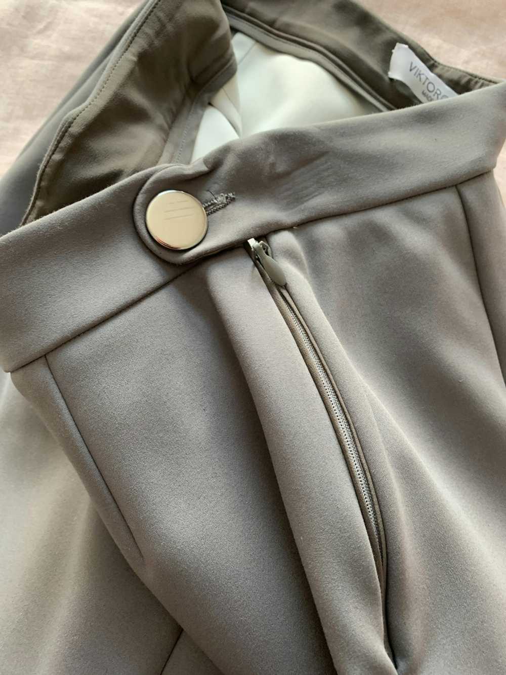Viktor & Rolf $900 gray classic mini skirt chrome… - image 4