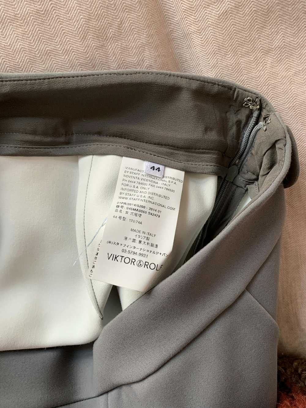 Viktor & Rolf $900 gray classic mini skirt chrome… - image 5