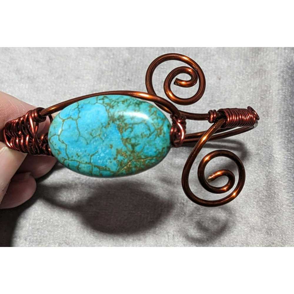 Other Copper Turquoise Wire Wrapped Bracelet - image 4