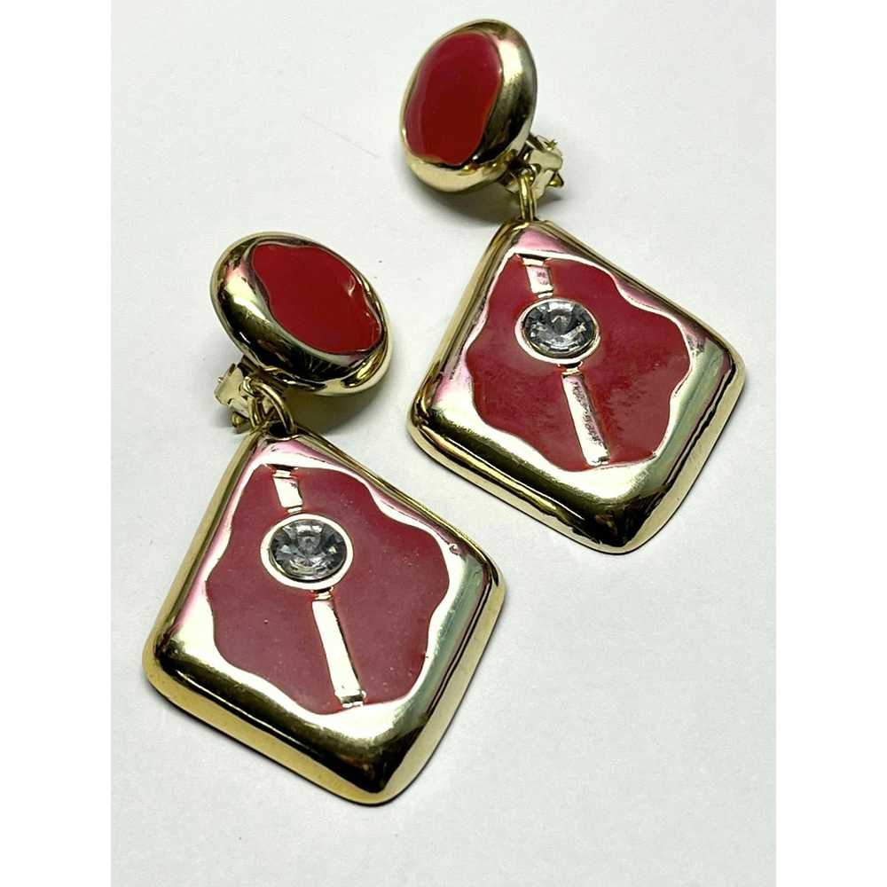 Vintage Vintage red dangle drop earrings - image 1