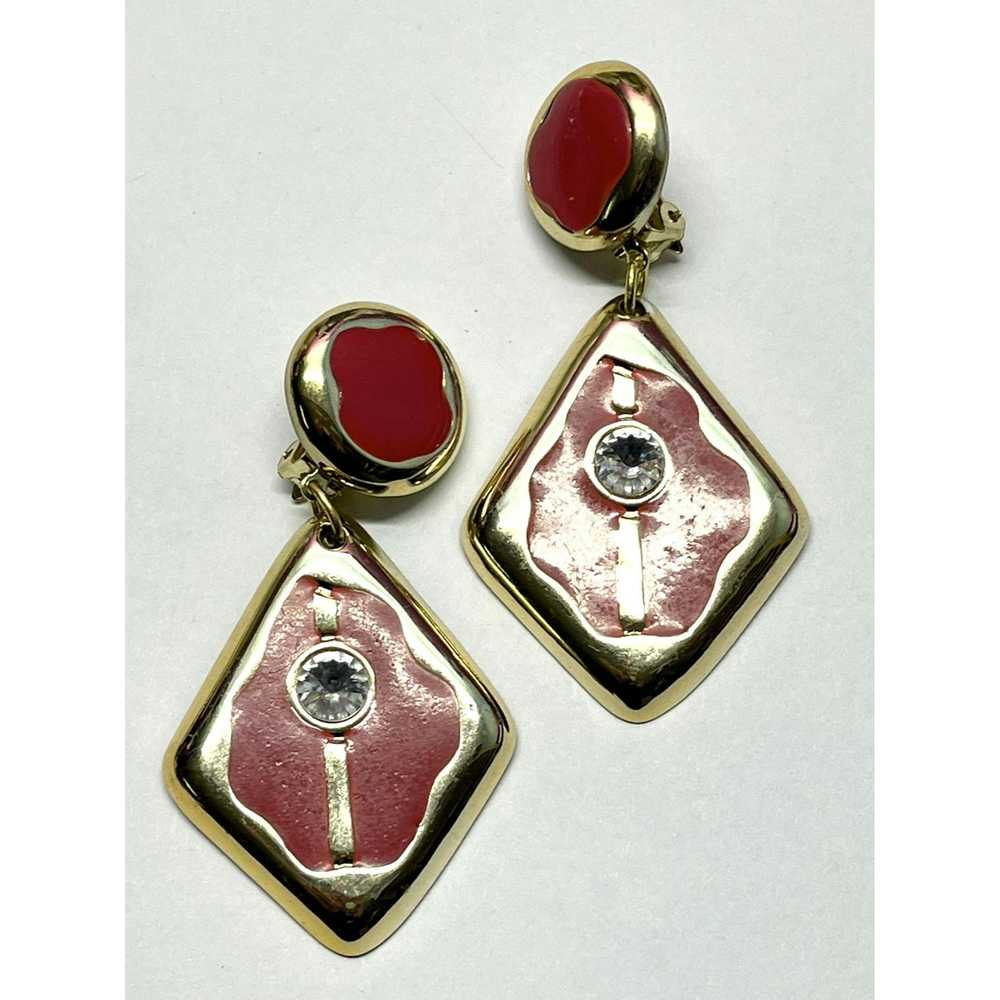 Vintage Vintage red dangle drop earrings - image 2