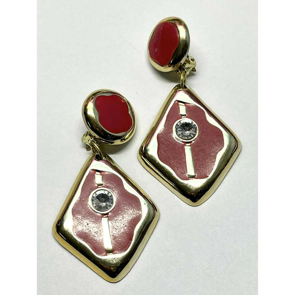 Vintage Vintage red dangle drop earrings - image 3