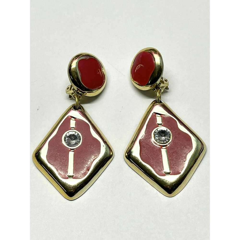 Vintage Vintage red dangle drop earrings - image 4