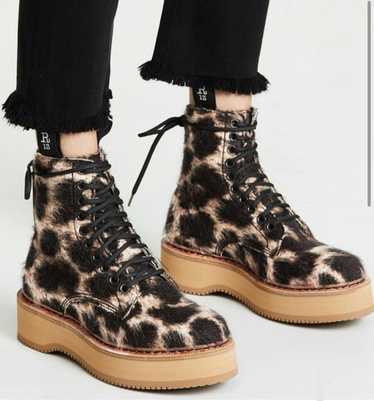 R13 Single Stack Boot in Wooly Leopard