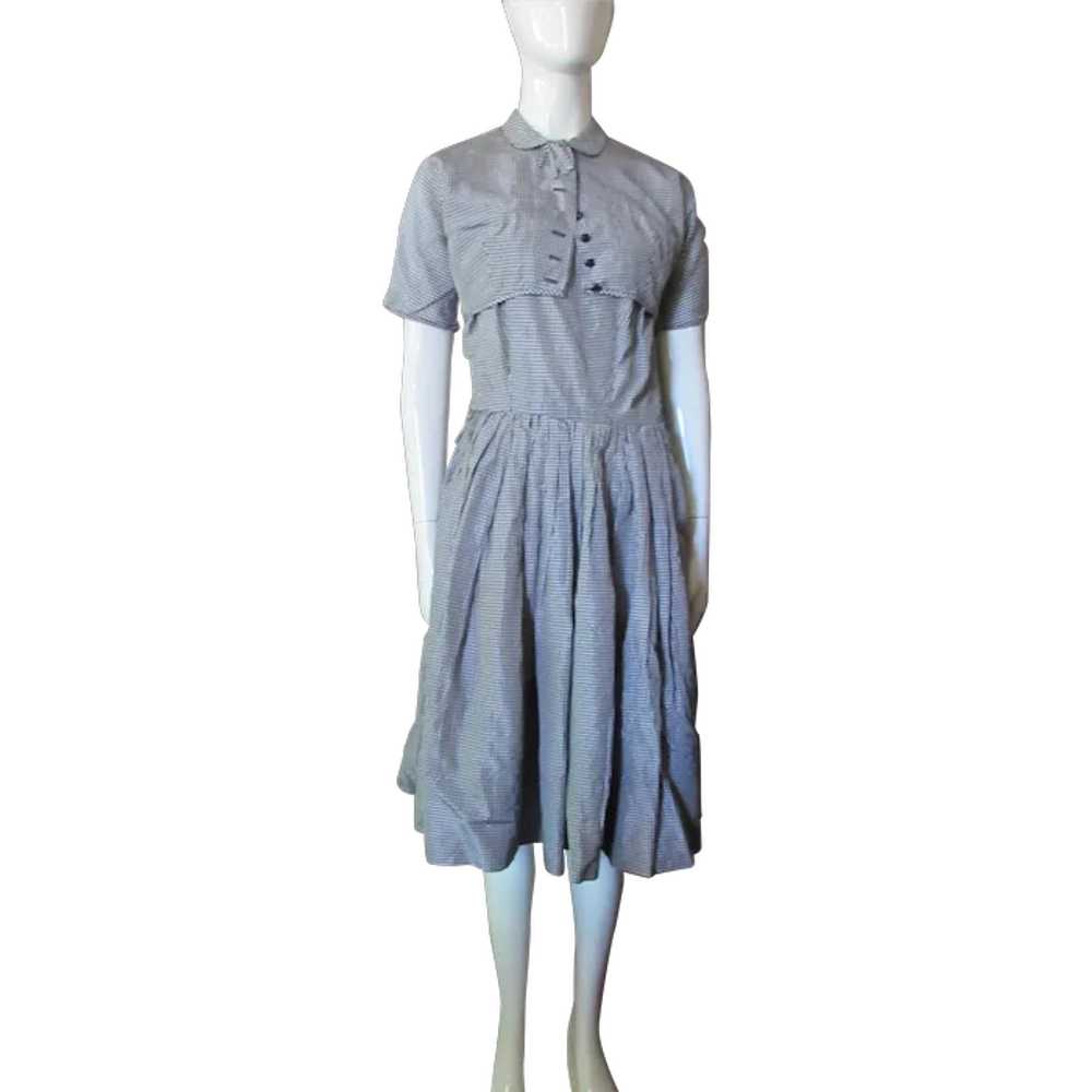 SALE 1960 Era Taffeta Sun Dress and Bolero in Bla… - image 1