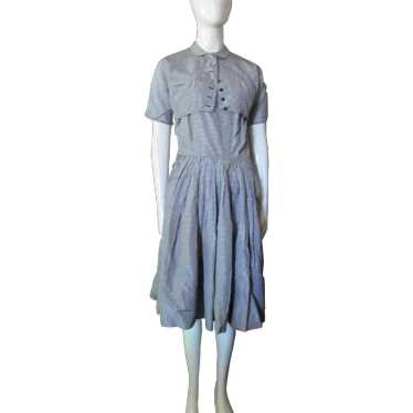 SALE 1960 Era Taffeta Sun Dress and Bolero in Bla… - image 1