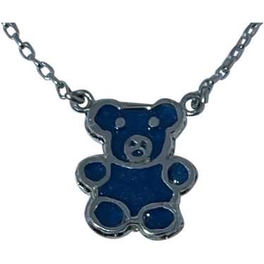 Bear .925 Silver Enamel Necklace