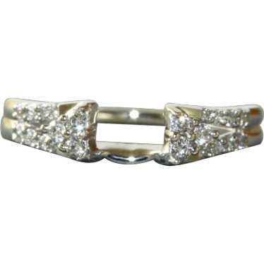 Estate 14K Diamond Solitaire Enhancer Band - image 1