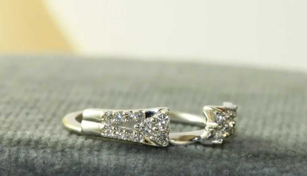 Estate 14K Diamond Solitaire Enhancer Band - image 2