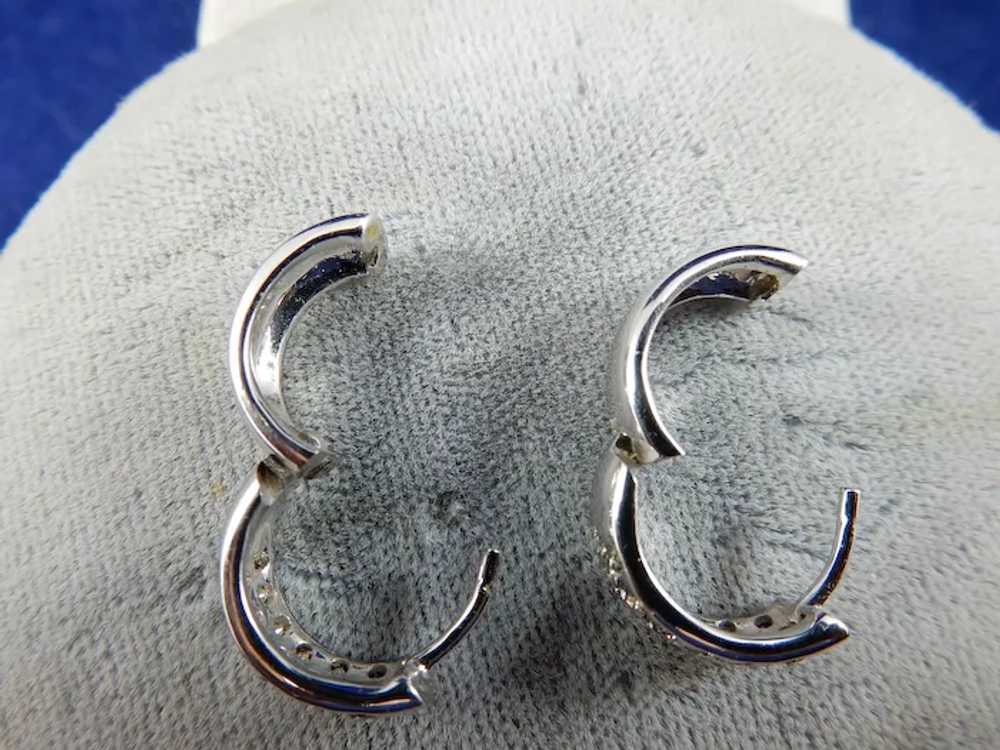 14 karat Diamond Huggie Earrings - image 6