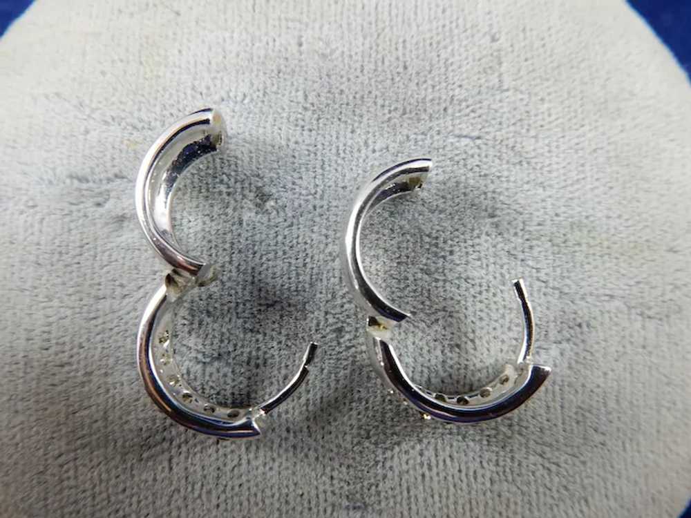 14 karat Diamond Huggie Earrings - image 7
