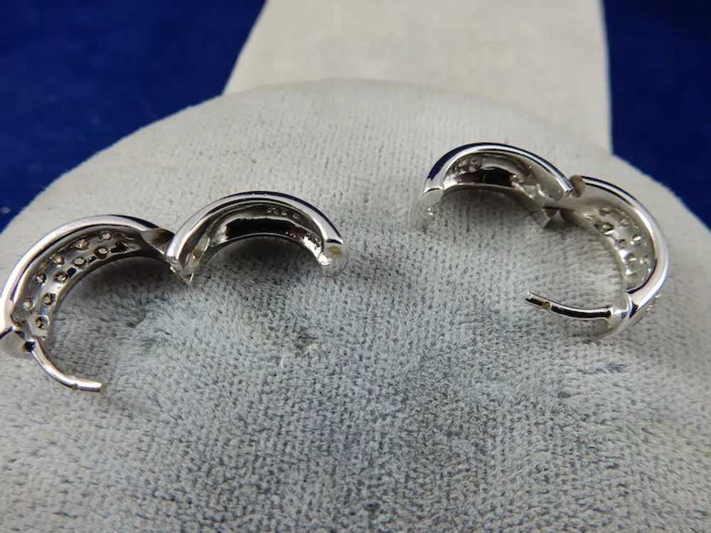 14 karat Diamond Huggie Earrings - image 8