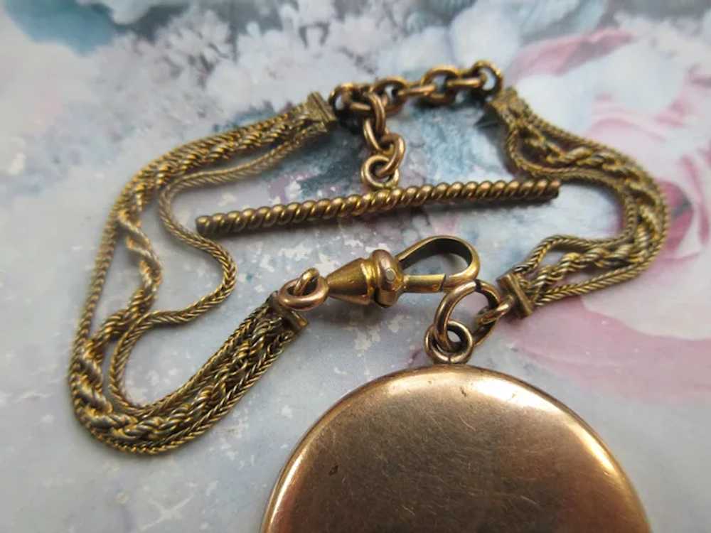 Antique Victorian Pocket Watch Chain Circular Pic… - image 2