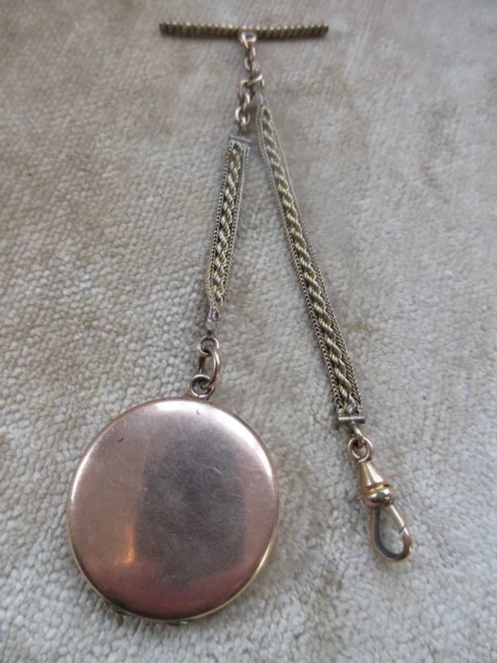 Antique Victorian Pocket Watch Chain Circular Pic… - image 8