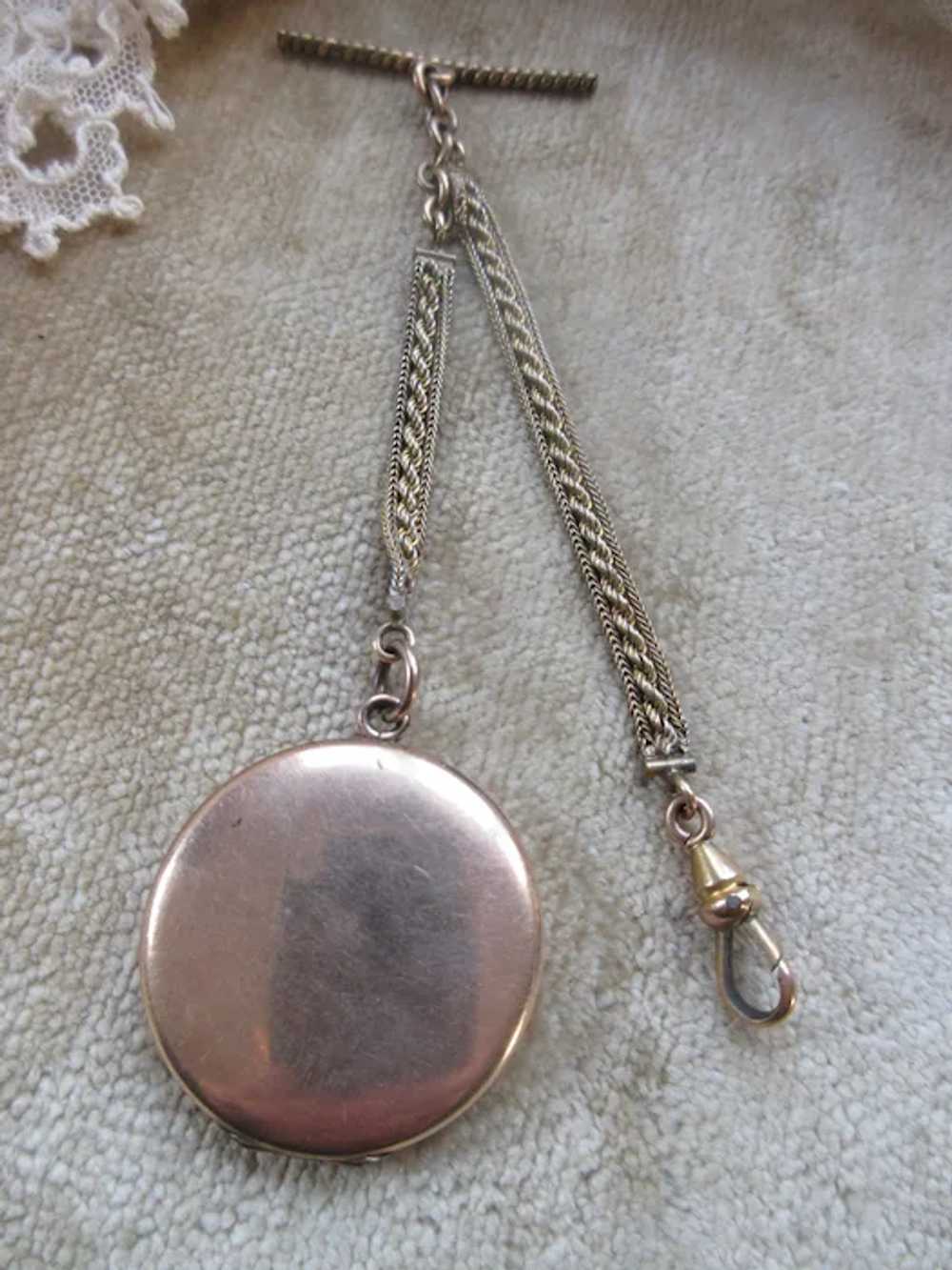 Antique Victorian Pocket Watch Chain Circular Pic… - image 9