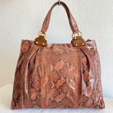 Miu Miu Brown Python Tote - image 1
