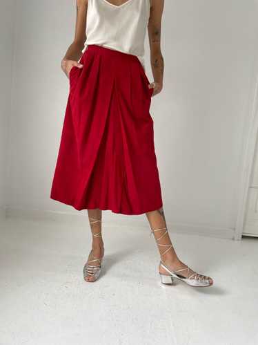 divine red suede skirt