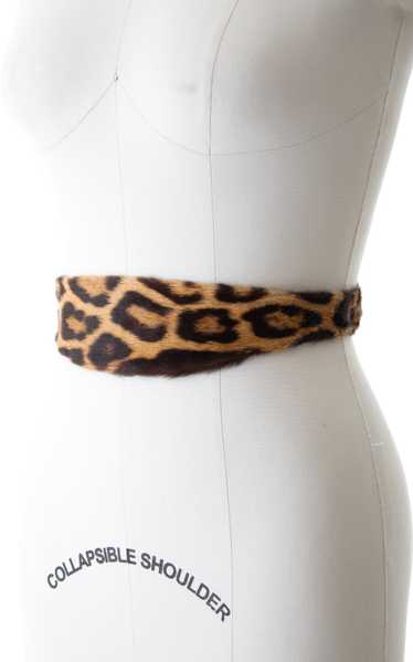 1950s Leopard Print Horse Hair Cinch Belt | medium