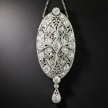 Art Deco Diamond Lavaliere Necklace