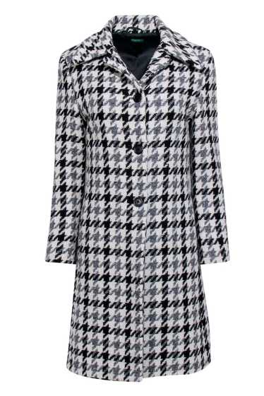 Benetton - Cream, Grey & Black Houndstooth Wool Bl