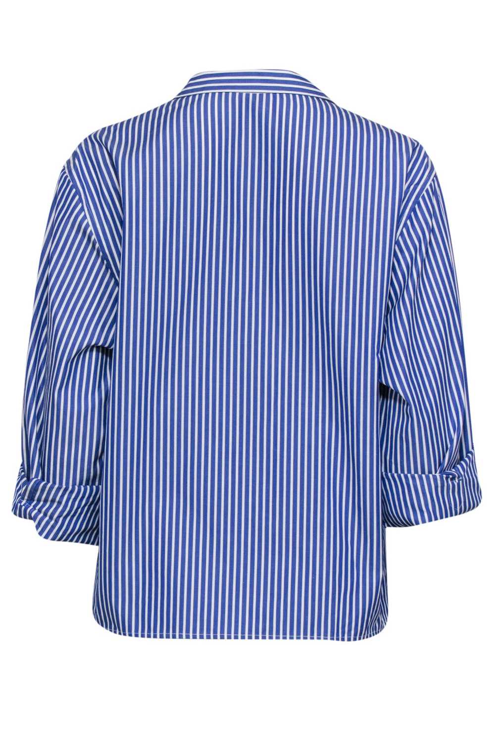 Ralph Lauren - Blue & White Wrap Style Button Up … - image 4