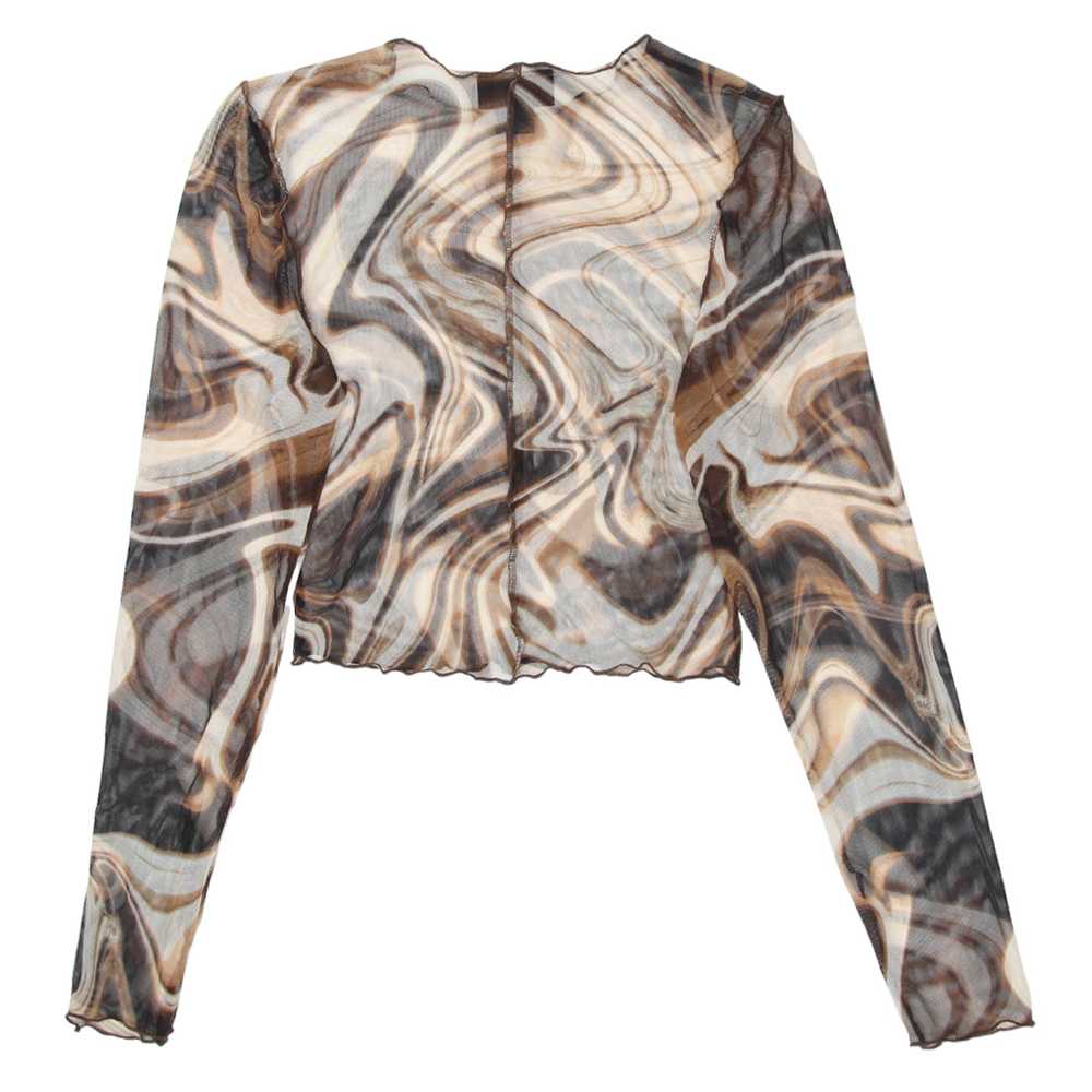 Y2K Mes Wave Print Long Sleeve Top - image 2