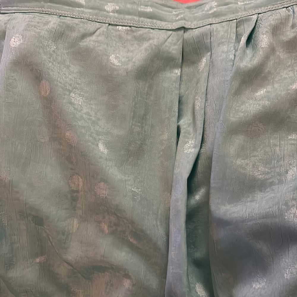 70’s Shantung Silk Pastel Teal Midi Skirt - image 2