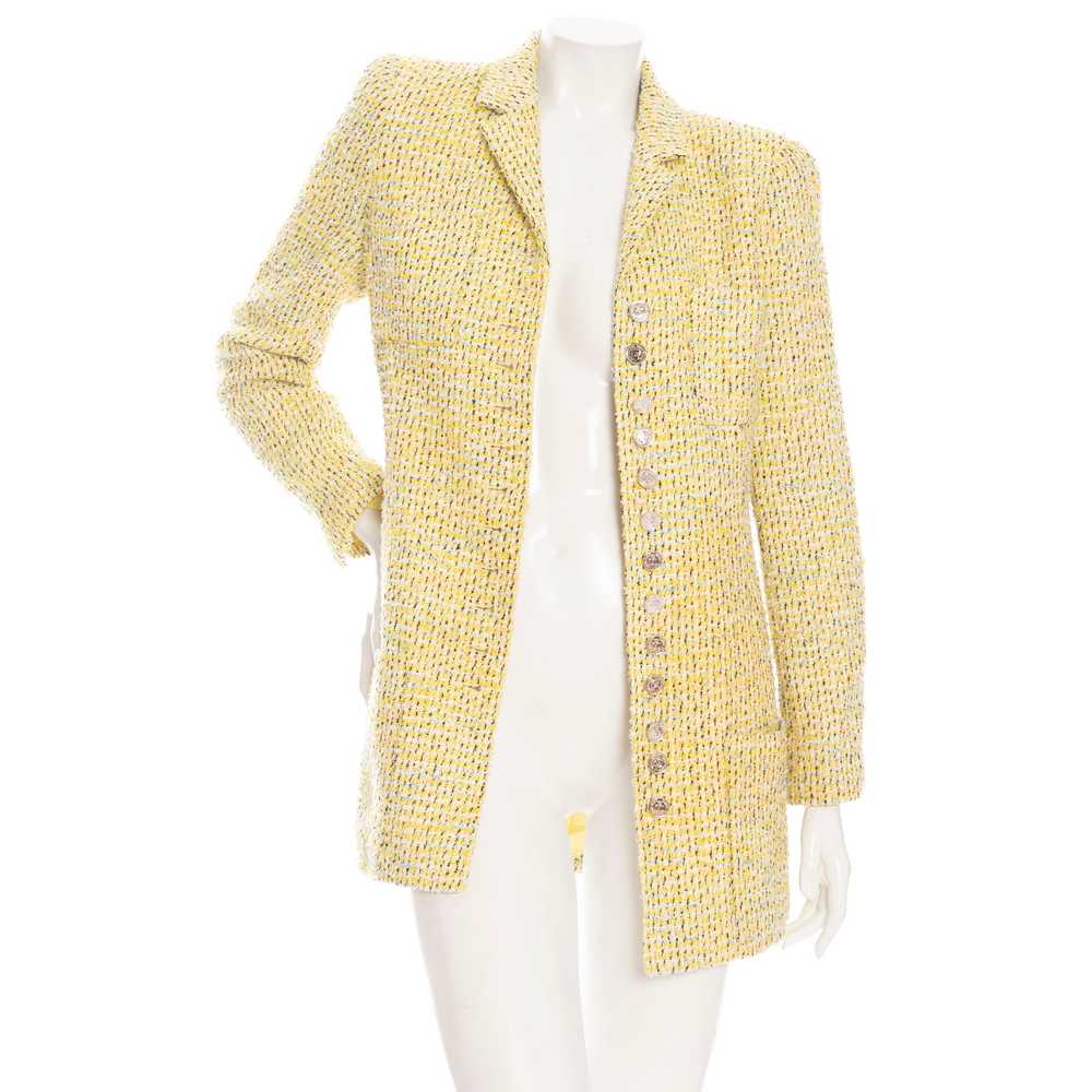 1996 Yellow Tweed Two-Piece Jacket and Skirt Suit - image 10