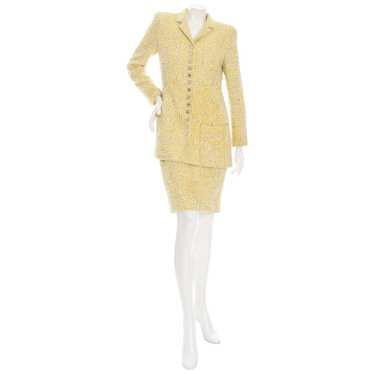 1996 Yellow Tweed Two-Piece Jacket and Skirt Suit - image 1