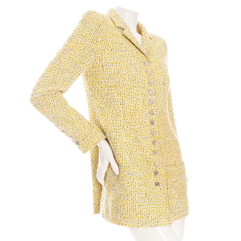 1996 Yellow Tweed Two-Piece Jacket and Skirt Suit - image 7