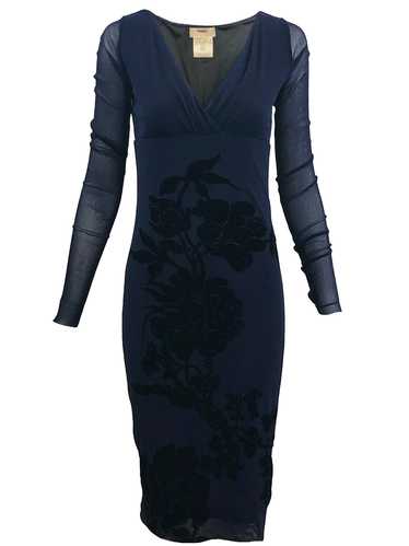 Fuzzi Contemporary Navy Blue Mesh Body Con Dress - image 1