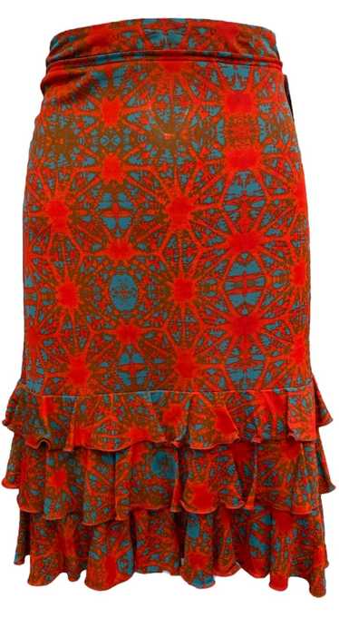 Gaultier Y2K Red Jersey Print Skirt